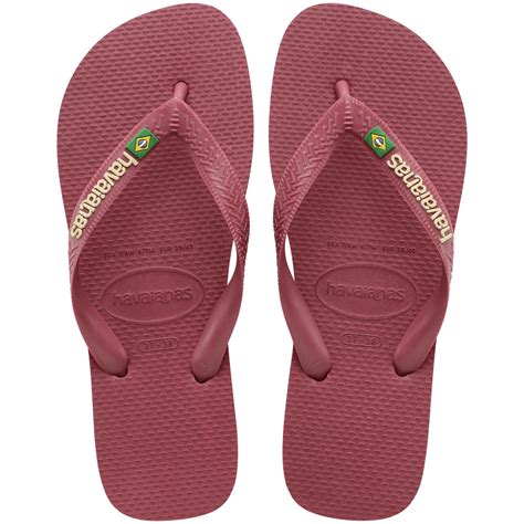 Womens Brazil Logo Flip Flops Amaranth Havaianas