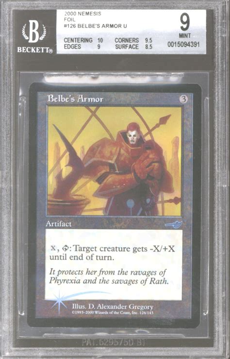 Magic The Gathering Nemesis Foil Belbe S Armor Bgs