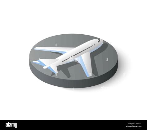 Large passenger plane 3d isometric icon. Flat 3d dimensional high ...