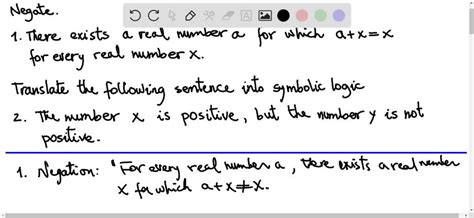 Negate There Exists A Real Number A For Which A X X For Every