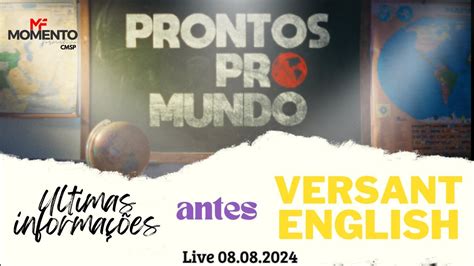 Ultima Live Antes Da Prova Versant English Prontos Pro Mundo