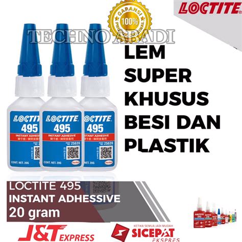 Jual LOCTITE 495 20GR LEM KUAT MATERIAL LOCTITE 495 20 GRAM ORIGINAL