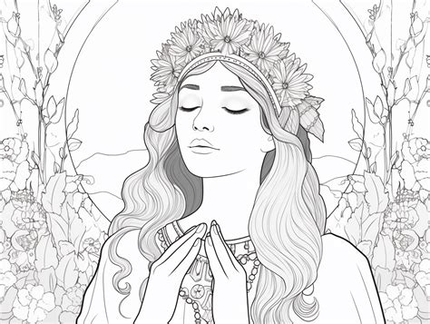 May Crowning Coloring Celebration Coloring Page