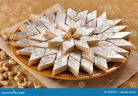 Kaju Katli Kaju Barfi Is A Diamond Shape Indian Sweet Made With Using