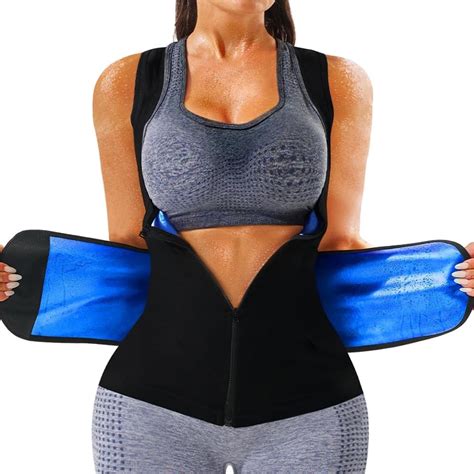Women S Hot Sauna Workout Waist Trainer Vest Corset Trimmer Belt Sweat Slimming Body Shaper