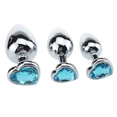 Kit 3 Plug Anal de Metal Formato de Coração Prata Tamanho P M G Sexshop Shopee Brasil