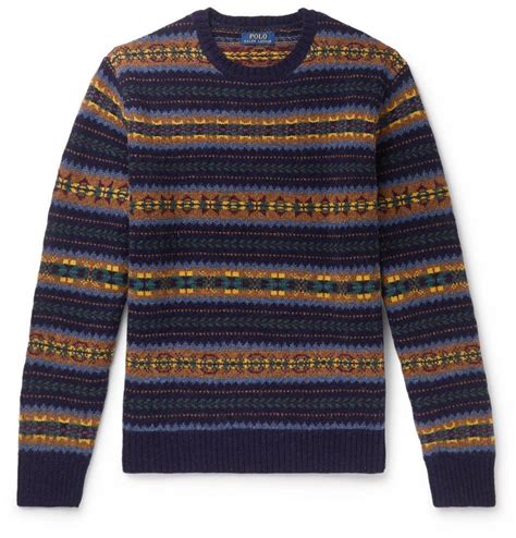 Polo Ralph Lauren Fair Isle Wool Sweater Navy Polo Ralph Lauren