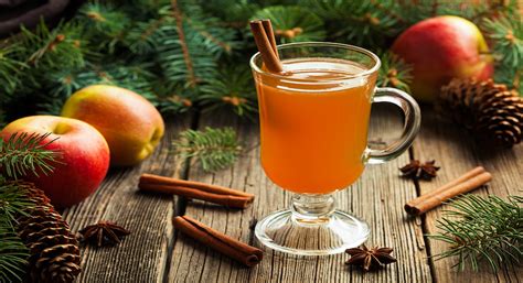 Hot Apple Cider Traditional Winter Season Drink With Cinnamon And Anise