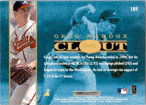 Pinnacle Greg Maddux Atlanta Braves Ebay