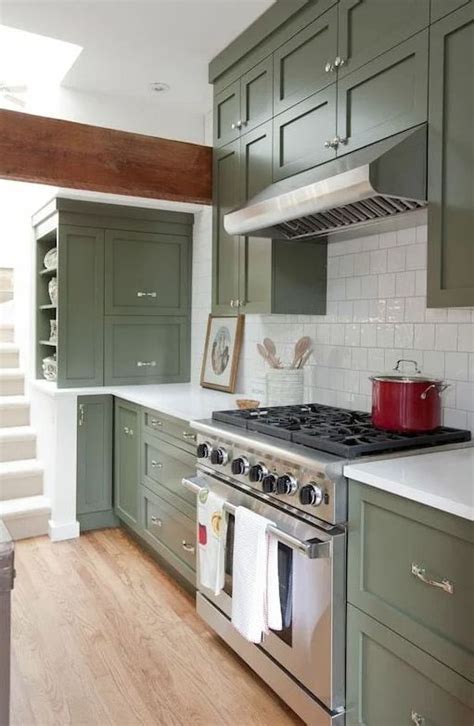 Most Popular Green Paint Colors for Kitchen Cabinets | Green kitchen cabinets, Painted kitchen ...