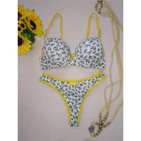 Conjunto Calcinha E Soutien Bojo Estruturado Fio Duplo Nilza Lingerie Shopee Brasil