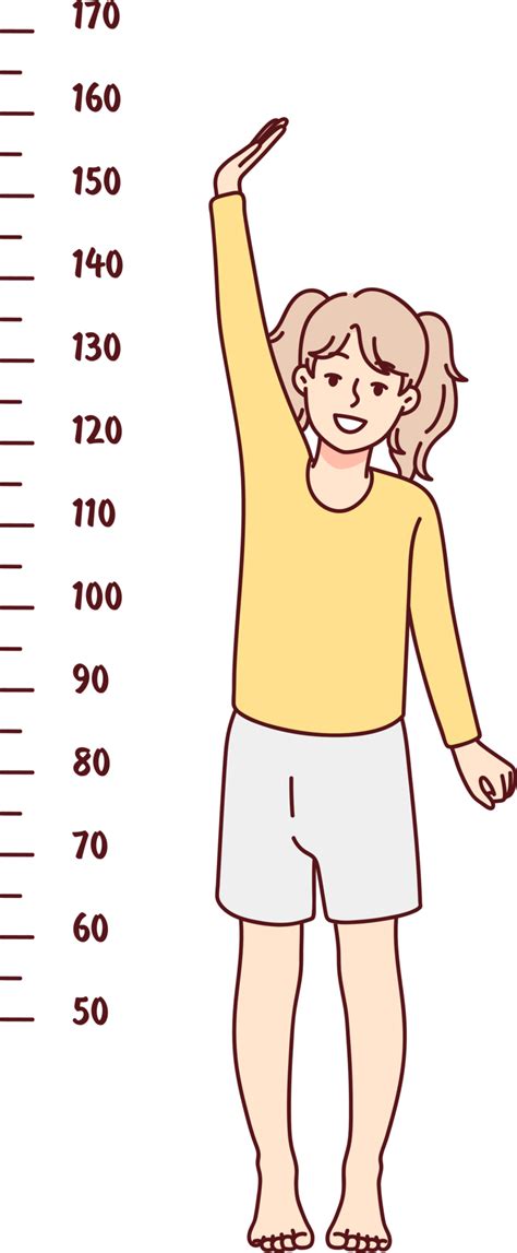 Small Girl Show Height On Measurement 21248599 Png