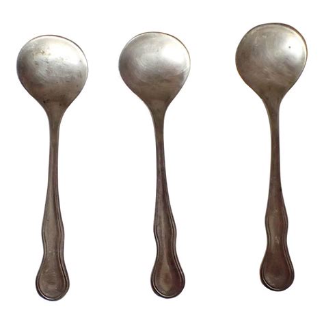 Antique Sterling Silver Salt Spoons - Set of 3 | Chairish