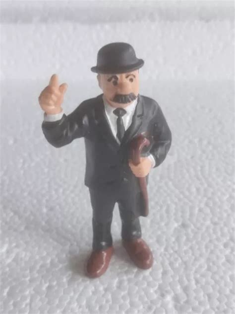 1990 FIGURINE TINTIN PVC BULLY HERGE DUPONT DETECTIVE DOIGT LEVE Haut 8