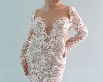 Nude Wedding Dress Etsy
