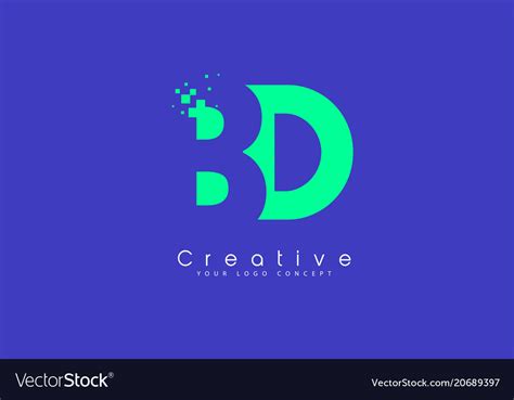 Bd Letter Logo Design With Negative Space Concept Vector Image