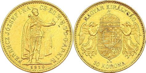 Österreich Ungarn 10 Korona 1910 KB Franz Joseph 1848 1916 aEF