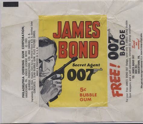 1965 Philly Gum James Bond 007 Secret Agent 5 Cents Wrapper #*sku35780