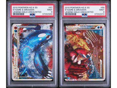 2010 Pokemon HG SS Kyogre 87 Groudon 88 Legend Undaunted PSA 9 Set