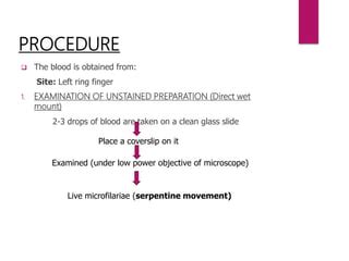 Filariasis laboratory diagnosis | PPT