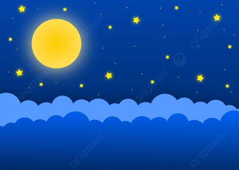 Starry Night Sky With Moon And Stars Background Starry Night Sky