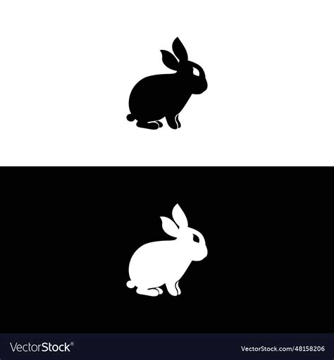 Black side silhouette of a rabbit isolated on Vector Image