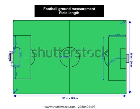 Football Soccer Field Length Measurements Vector Stock Vector (Royalty Free) 2380404193 ...