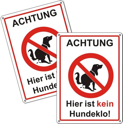 Facaii 2 Stück Achtung hier ist kein Hundeklo schild aus stabiler