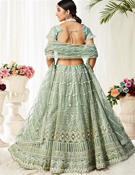 Latest Light Pista Color Lehenga Latest Lehenga Wedding Dress Etsy