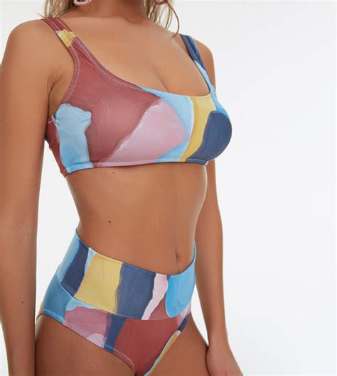 Buy Trendyol Abstract Printed Bikini Set In Multiple Colors Thstreet