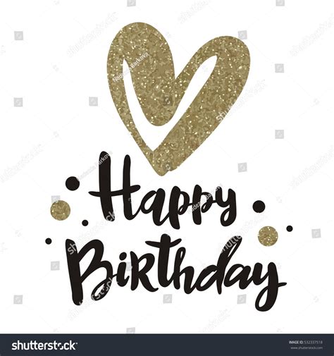 Happy Birthday Gold Card Stock Vector (Royalty Free) 532337518 ...