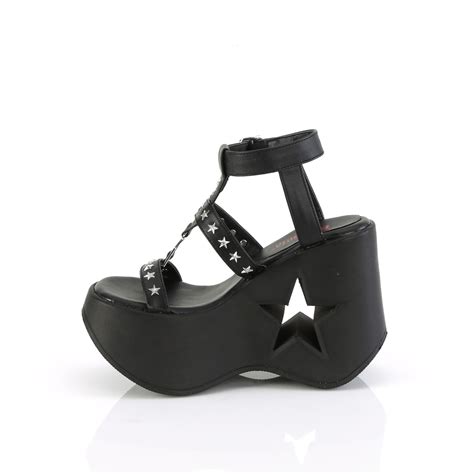 Black 13 Cm Demonia Dynamite 12 Emo Sandals Wedge Sandals