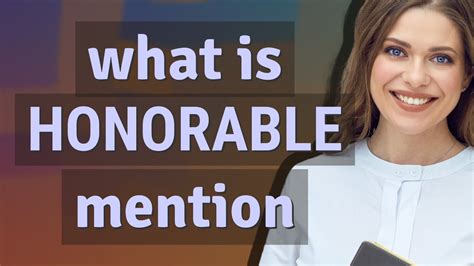 Honorable Mention Meaning Of Honorable Mention Youtube