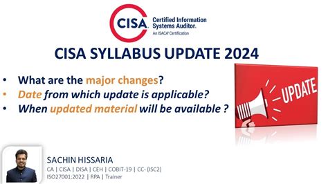 Cisa Syllabus Update Sachin Hissaria Youtube