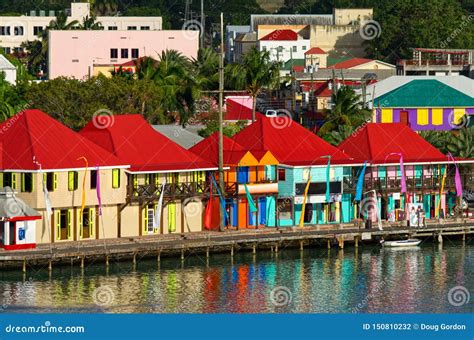 Colourful Cruise Ship Port of St. John`s Harbour, Antigua, West Indies Stock Photo - Image of ...