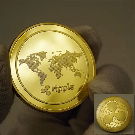 Ripple Coin One Physical Bitcoins Goldsilver Plated Money Digital