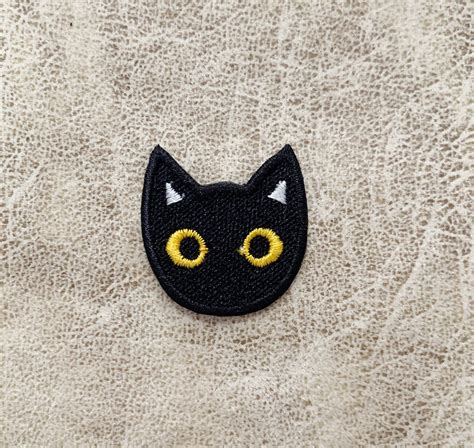 Set 2 Pc Black Cat Iron On Patch Patches Patches Iron On Etsy