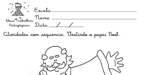 Vestindo O Papai Noel Atividades Para Colorir