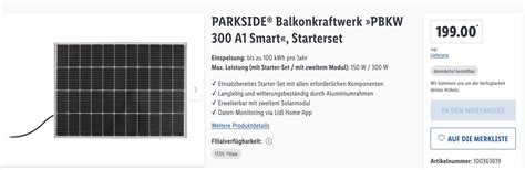 Balkonkraftwerk PBKW 300 A1 Smart Von LIDL