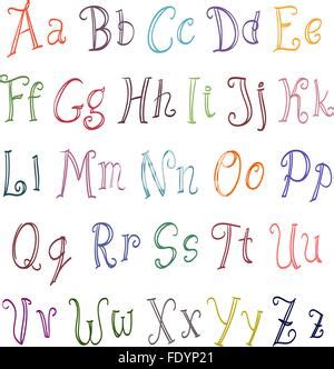 Doodle Lettre Ludique I Majuscule Minuscule Abc Style Dr Le De Dessin