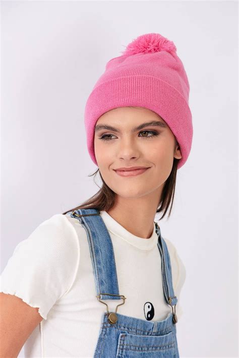 Gorro Rosa Pompom Marina Gabriella Roupas Femininas Loja Online