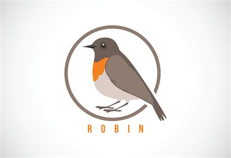 Robin bird in a circle. Robin bird logo design template vector illustration 16231041 Vector Art ...