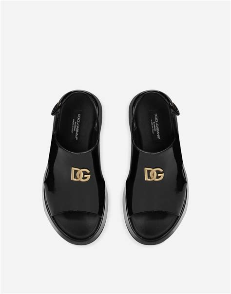 Patent Leather Sandals In Black For For Women Dolceandgabbana® Us