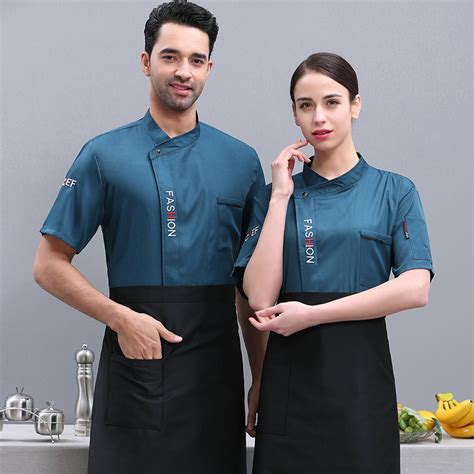 Irder Short Sleeve Summer Design Chef Blouse Jacket Restaurant Uniform