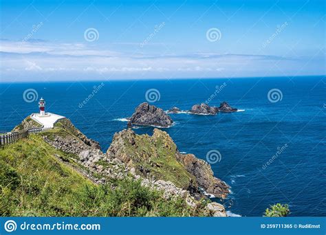 Cabo Ortegal Lighthouse On The Coast Of Galicia At Sunrise Royalty Free