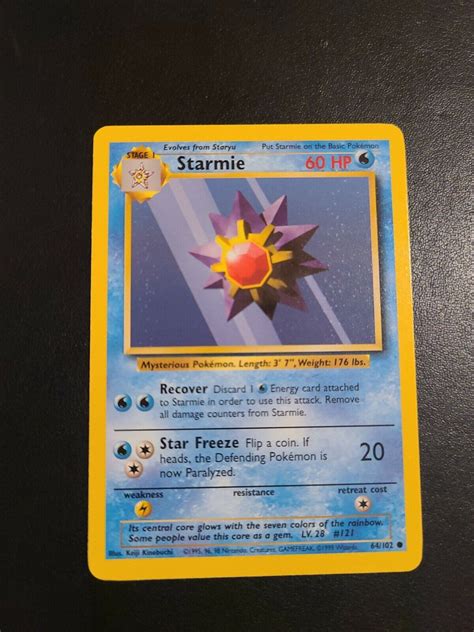 Pok Mon Tcg Starmie Base Set Regular Unlimited Common Ebay