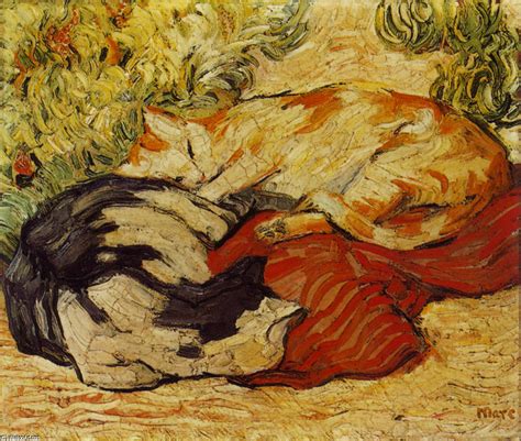 Museum Kunstreproduktionen Katzen Auf Einem Roten Tuch Von Franz Marc