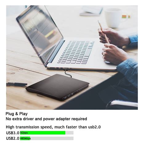 USB 3.0 външно CD устройство, DVD +/-, RW DVD / CD ROM устройство ...