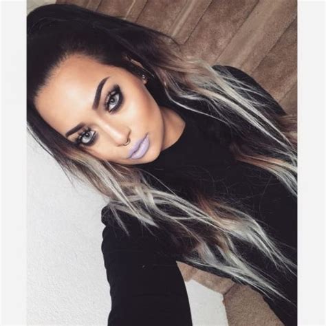 Black And Platinum Ombre Hair