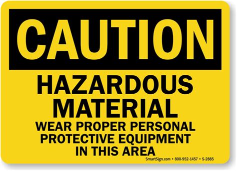 Hazardous Material Sign Wear Protective Equipment Ppe Sku S 2885